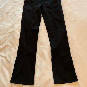 7 For All Mankind Women's Black Split Hem Pants